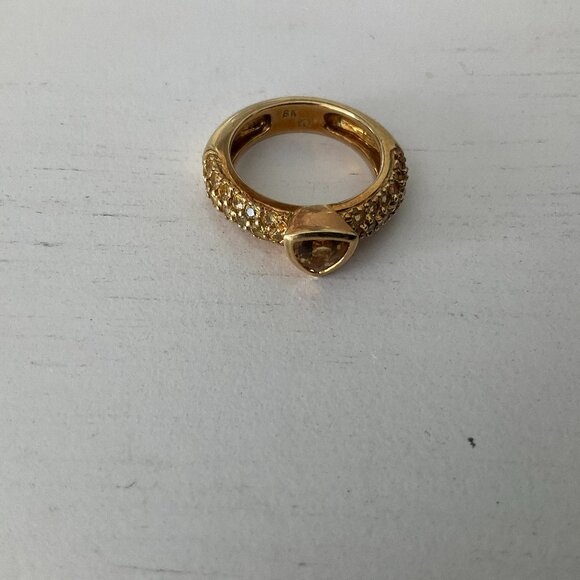 Faboulous and unique 14k gold and citrine ring - Picture 4 of 7